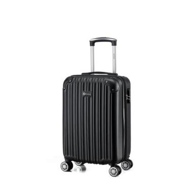 Imagem de Mala de Bordo Viagem em ABS Com 4 Rodas 360 Graus Padrão Anac Preta 10