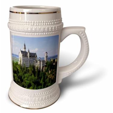 Imagem de 3dRose Castelo de Neuschwanstein - famoso Schloss na Alemanha - conto de fadas - arquitetura de palácio de conto de fadas - Caneca Stein, 510 g, 623 g, branca