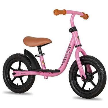 Imagem de JOYSTAR Bicicleta de equilíbrio infantil de 30,5 cm para meninos e meninas de 3 a 5 anos com apoio para os pés de 30,5 cm, bicicletas de treinamento de equilíbrio para bebês para presentes de aniversário para meninas de 3 a 5 anos, rosa