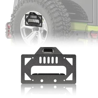 Imagem de XOOKUN Moldura de placa de licença de pneu sobressalente com luz LED compatível com Jeep Wrangler JL JLU Unlimited 2018 2019 2021 2022 2023 2024 (inclui modelos 4XE)