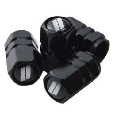 Imagem de (Conjunto de 4) // Haste de válvula de pneu de metal com tampas de resina para Dodge Challenger Charger SRT RT Ram Capas de haste para carros, caminhões, motocicletas, SUVs, trailers e bicicletas