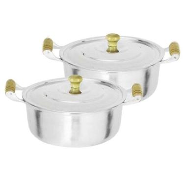 Imagem de Jogo 2 Panelas Caçarolas Aluminio Fundido Polido N 26 e 28 - OkayShop