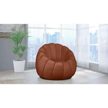 Imagem de Poltrona Decorativa Concha Giratória Veludo Terracota - LM DECOR