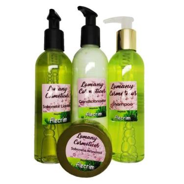 Imagem de Sabonete Barra 85gr/Liq/Shampoo/Cond Artesanal 250ML Alecrim - BD Net 