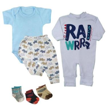 Imagem de Kit Roupinhas de Bebê 6 Pçs Body Macacão Mijão e Meias Promo - Koala B