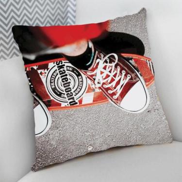 Imagem de Almofada Decorativa Cheia c/ Zíper 25x25 Skate SK8 Skateboarding - Del