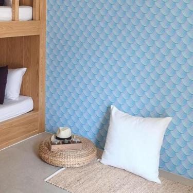 Imagem de Papel De Parede Adesivo Sereia Azul N06157 0,58X2,5M - Adesivo BR