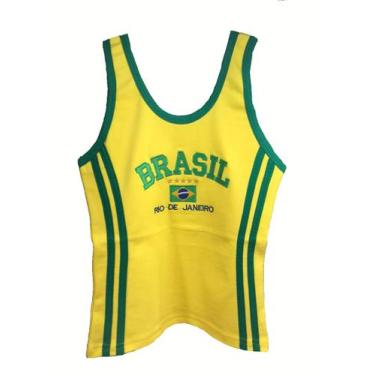 Imagem de Camisa Do Brasil Bordada Regata Feminina - ToJoia18k, M