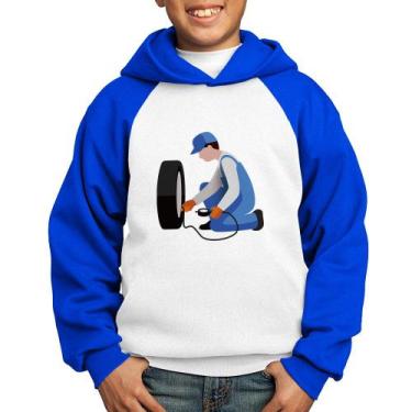 Imagem de Moletom Infantil Borracharia - Foca na Moda, Branco, Azul, 6