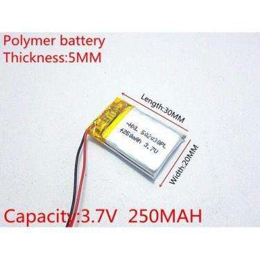 Imagem de (2pcs)pilhas Baterias Fone Ouvido 3,7v 250mah 5mmx20mmx30mm - KMIG
