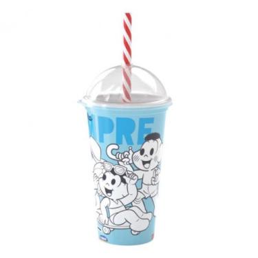 Imagem de Copo Com Canudo Turma da Mônica para Colorir 500ml - Plasutil