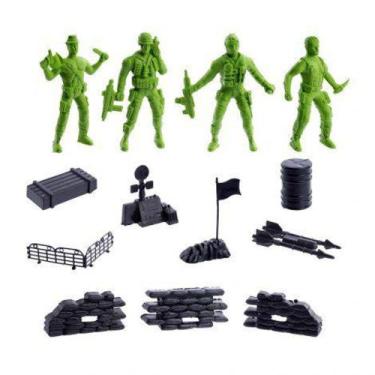 Imagem de KIT Boneco Militar de Plástico 5 Peças Verde - MASTERTOY - MASTERTOY 