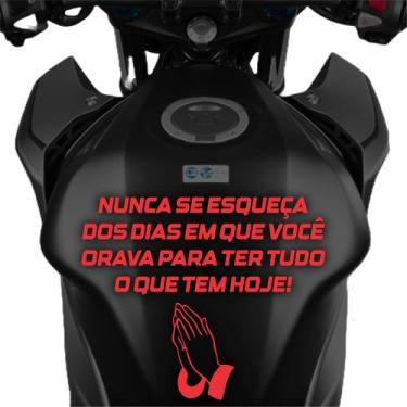 Imagem de Adesivo Moto Personalizado Frase Motivacional Vermelho - Resitank
