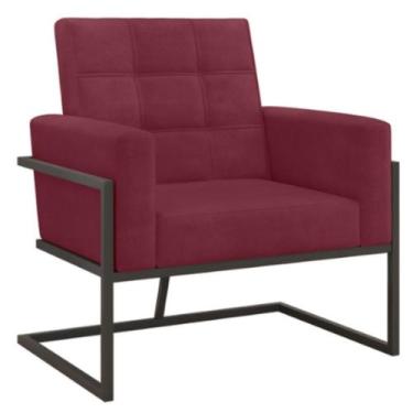 Imagem de Poltrona Base de metal para Manicure Sala de Estar Decorativa Cadeira 