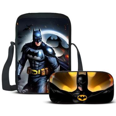 Imagem de Kit Escolar Lancheira E Estojo Herói Morcego Volta as Aulas - Mochila