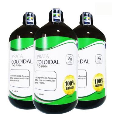 Imagem de Prata 10ppm 1 Litro 3 Unidades Universe MBS Nanoscience - Universe Nan