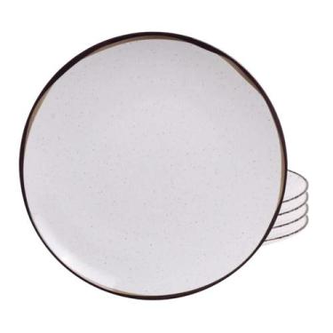 Imagem de Jogo De Pratos Raso Refeição Kit 4 Peças Porcelana 25cm Canyon Tramont