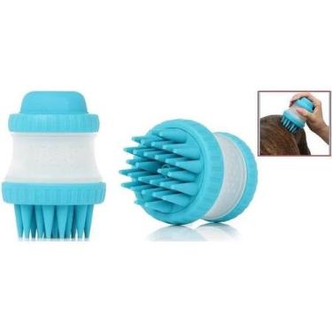 Imagem de Escova Pet de Silicone para Banho Massageador e Dispenser de Shampoo p