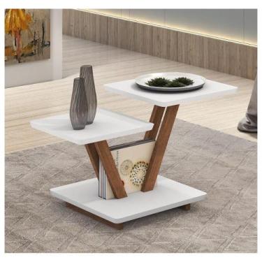 Imagem de Mesa De Centro Quadrada Sala Estar Decoração Madeira Luxo - DMOB, Bran