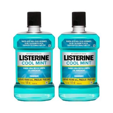 Imagem de Kit 3 Unidades Enxaguante Bucal Listerine Cool Mint 1500ml Leve mais P