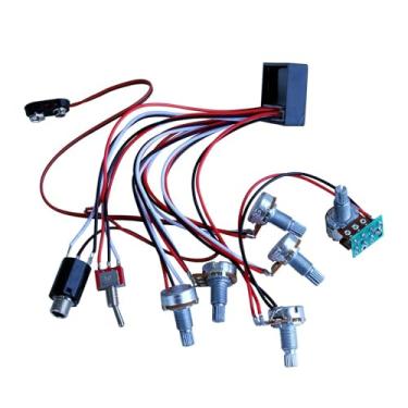 Imagem de Almencla Circuito de substituição de pré-amplificador de guitarra elétrica, circuito de fiação de pré-amplificador de metal, baixo eq, equalizador para