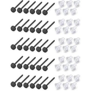 Imagem de Jenxnjsjo Brincos de plástico transparente para trabalho, esportes, ressonância magnética, orelhas sensíveis, silicone de grau médico, invisível, 20 g, pregos, espaçadores de orelha, retentor de