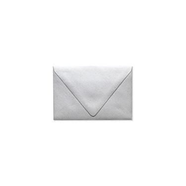 Imagem de Envelopes de convite LUXPaper A4 para 4 x 6 cartões em 80 lb. Envelopes prateados metálicos, impressos para convites, pacote com 50, tamanho da envelope 10,8 x 15,2 cm (prata)