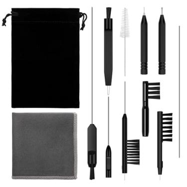 Imagem de Zhaoyao Kit de limpeza de aparelho auditivo com bolsa de veludo, ferramentas multifuncionais de limpeza de aparelhos auditivos, limpador de aparelho auditivo para Airpods, fones de ouvido, kit de