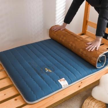 Imagem de KUGGKKTP Colchão futon, colchão japonês, tapete de dormir, tapete de tatame, portátil, tailandês, para solteiro, solteiro, Queen, casa, dormitório, ioga, meditação, tapetes