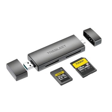 Imagem de CFexpress Leitor de cartão de memória tipo A e SD UHS-II com slot duplo, USB 3.2 10Gbps 2 em 1 USB C e porta USB A, OTG para iPhone 15 Pro/16 Pro/iPad Pro/PC/laptop/smartphone/tablet