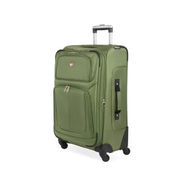 Imagem de SwissGear Bagagem expansível Sion Softside, Evergreen, Checked-Medium 25-Inch