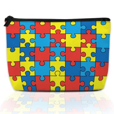 Imagem de DEMACYA Bolsa de maquiagem abstrata moderna à prova d'água engraçada para olhos esotéricos bolsas de cosméticos mágicos para mulheres com zíper bolsa de higiene de viagem bolsas de maquiagem para