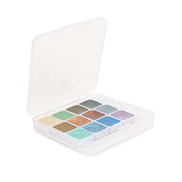 Imagem de Material Escolar Cores Ultra Fino Brilho Metálico Pigmento Aquarela Kit de Pigmento de Pintura Sólida para Artistas Iniciantes Hobbyista Esboço Ilustrando Conjunto de Tinta