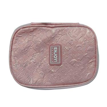 Imagem de Estojo Box Escolar Chaveiro Incluso Divisória Especial Enjoy (Rose)