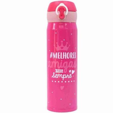 Imagem de Garrafa Térmica Rosa Melhores Amigas Para Sempre 400Ml