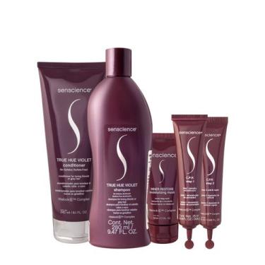 Imagem de Kit Senscience True Hue Violet Shampoo Condicionador Máscara C.P.R. (4