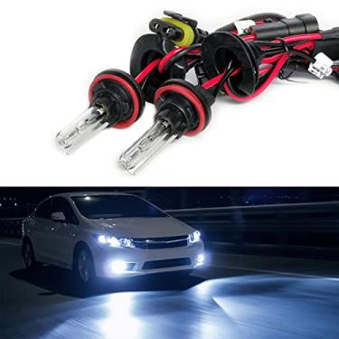 Imagem de Troniz Lâmpadas H11 H8 Xenon HID AC 35W Lâmpada de substituição de lâmpada de farol super brilhante, 8000K azul gelo, pacote com 2