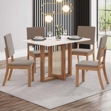 Imagem de Mesa de Jantar 4 Lugares Natalí Milla Natural/Cinza - Henn