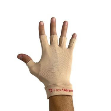 Imagem de Luva Curta Com Proteção Solar Bege Flexsport, P, Bege