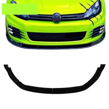 Imagem de Compatível para VW Compatível para Golf 6 MK6 GTI Padrão 2008 2009 2010 2012 Carro Frente Bumper Splitter Lip Difusor Body Kit Spoiler Guard(Bright black)