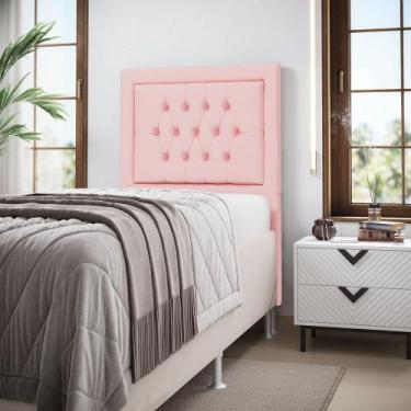 Imagem de Cabeceira Pegasus 90 Premium / A-044 Couro Artificial Rosa Bebê - ARAD