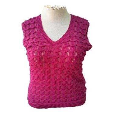 Imagem de Colete Feminino Plus Size Quente Lindo Grande Tricot Inverno-Feminino