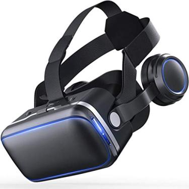 Imagem de Fone de ouvido VR para smartphones, óculos de realidade virtual 3D, caixa de realidade virtual com lente ajustável e alça confortável. Jogue seus melhores jogos para celular 360 filmes