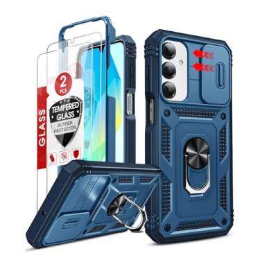 Imagem de LeYi Capa de telefone compatível com Samsung Galaxy A16-5G: protetor de tela de vidro temperado para Galaxy A16 X 2 com capa A16 5G, suporte resistente à prova de choque para capa de celular Galaxy