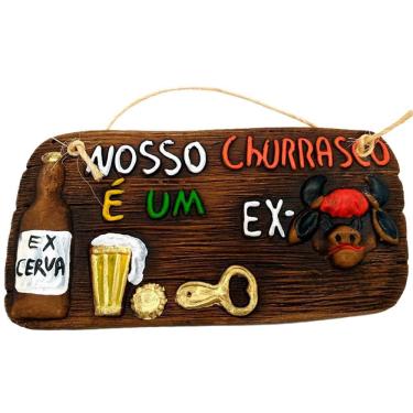 Imagem de Placa De Churrasco Decorativa - Nosso Churrasco É Um Ex-Boi
