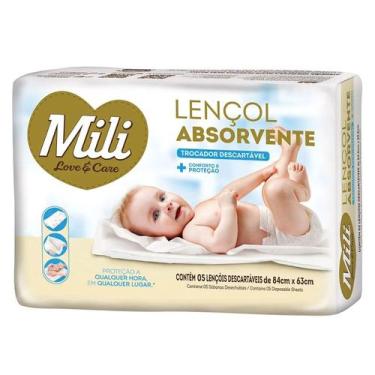 Imagem de Lençol Absorvente Descartável Trocador 5 Und - Mili - Mili SA