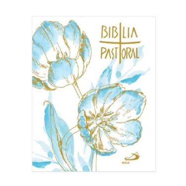 Imagem de Biblia Pastoral Bolso Floral Azul - Paulus