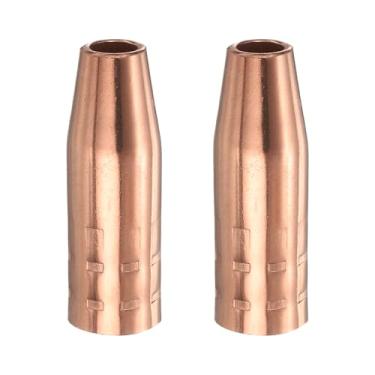Imagem de HARFINGTON 2 peças de bocal de pistola de solda Mig 1 cm orifício 21-37 bocal de pistola de solda a gás cobre niquelado acessório de pistola de soldagem para pistolas de solda 100L/Tweco Mini/#1 Mig