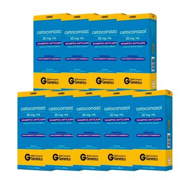 Imagem de Kit c/ 9 Shampoo Anticaspa Cetoconazol 100ml
