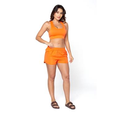 Imagem de Short microfibra feminino basic + laranja gg - 100% poliéster - sem forro - tecido plano - basic +